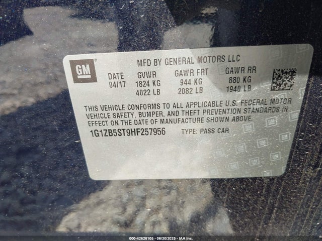 1G1ZB5ST9HF257956 Chevrolet lfv - di: direct injection, vvt: variable valve timing, gen 1