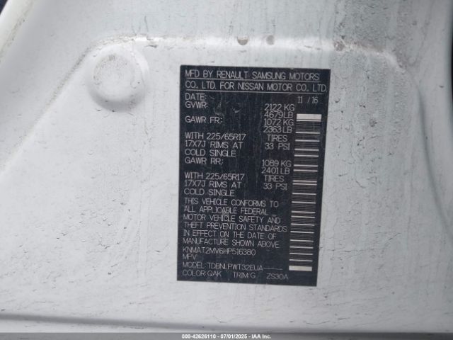 2017 NISSAN ROGUE KNMAT2MV6HP516380 Photo 8