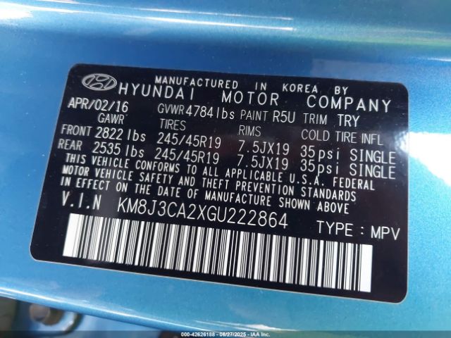 KM8J3CA2XGU222864 Hyundai Tucson