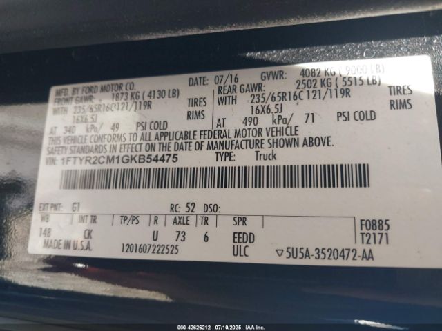 2016 FORD TRANSIT-250 1FTYR2CM1GKB54475 Photo 8