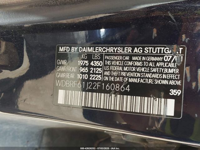 2002 MERCEDES-BENZ C 240 WDBRF61J22F160864 Photo 8