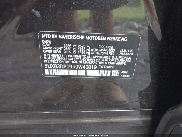 BMW 2024 2024 5UX83DP09R9W40819 Image 9