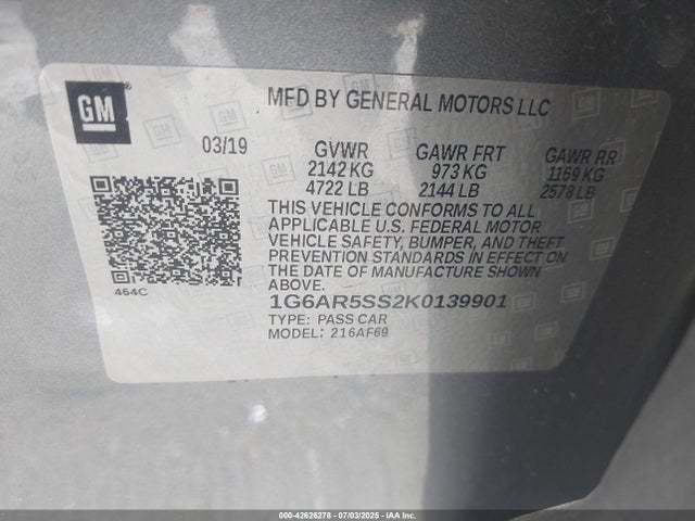 2019 CADILLAC CTS 1G6AR5SS2K0139901 Photo 8
