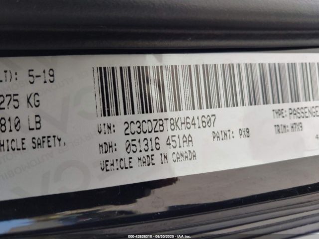 2019 DODGE CHALLENGER 2C3CDZBT8KH641607 Photo 8