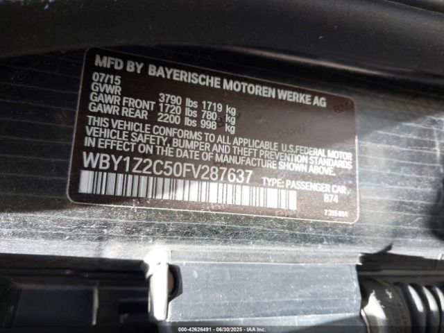 2015 BMW I3 WBY1Z2C50FV287637 Photo 8
