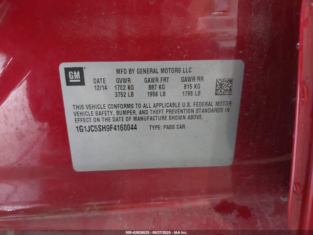 1G1JC5SH9F4160044 Chevrolet luw