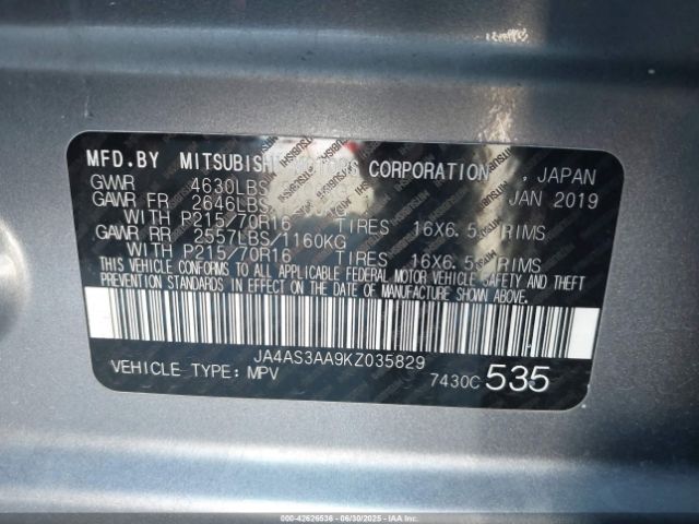 2019 MITSUBISHI ECLIPSE CROSS JA4AS3AA9KZ035829 Photo 8