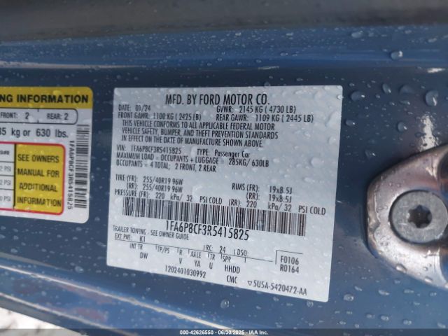 2024 FORD MUSTANG 1FA6P8CF3R5415825 Photo 8