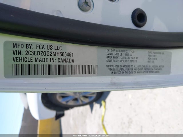 2C3CDZGG2MH506461 Dodge 2021