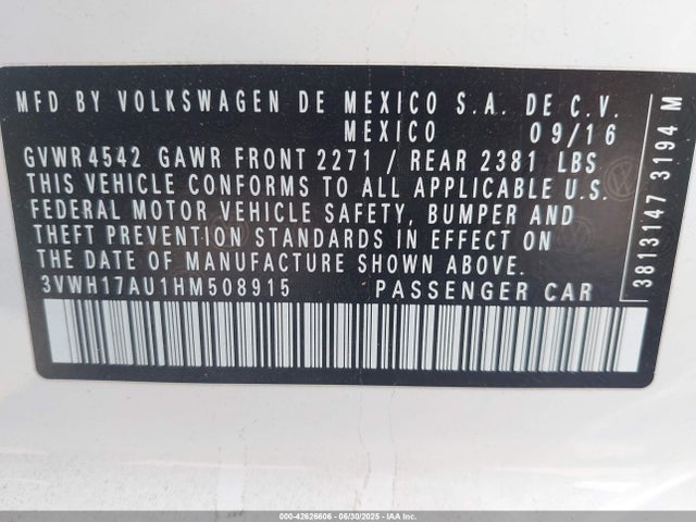 3VWH17AU1HM508915 Volkswagen 1.8 tsi