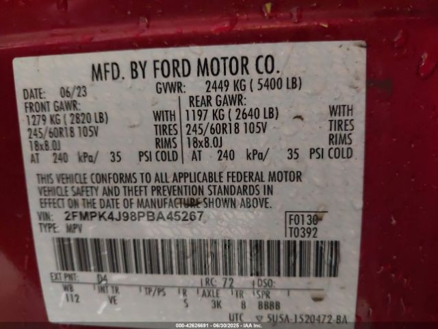 2023 FORD EDGE 2FMPK4J98PBA45267 Photo 8
