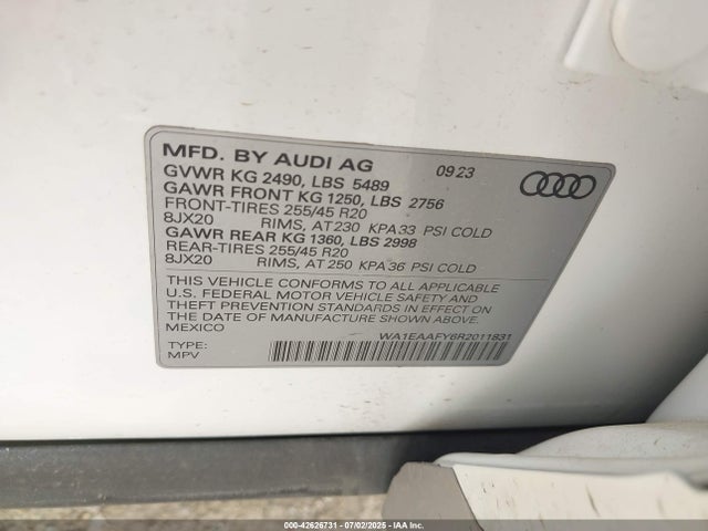 2024 AUDI Q5 WA1EAAFY6R2011831 Photo 8