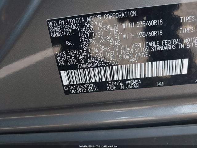 Toyota 1ym motor 2024 JTMABACA0RA074065 Image 9