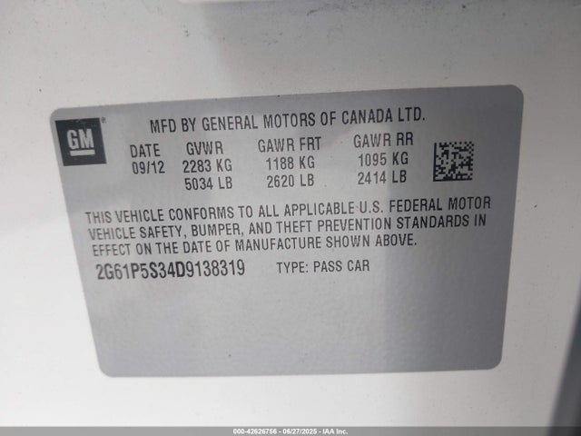 2013 CADILLAC XTS 2G61P5S34D9138319 Photo 8