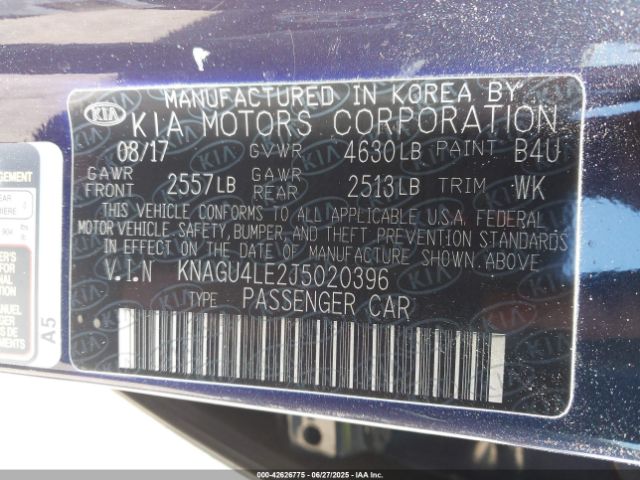 KNAGU4LE2J5020396 KIA gdi nu