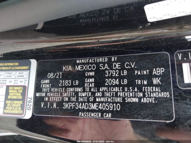 2021 KIA FORTE 3KPF34AD3ME405910 Photo 8