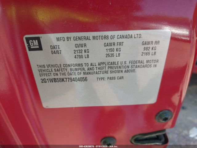 2007 CHEVROLET IMPALA 2G1WB58K779404056 Photo 8