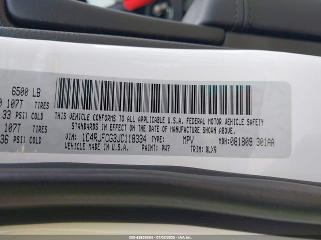 1C4RJFCG3JC118334 Jeep 2018