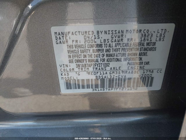 3N1AB7AP7FY271092 Nissan 2015