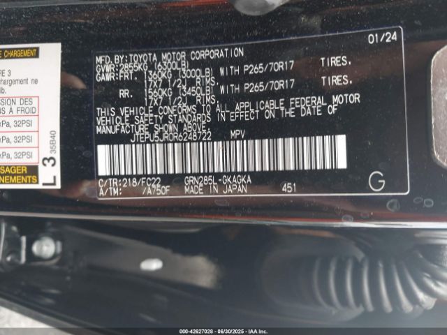 2024 TOYOTA 4RUNNER JTEPU5JR0R6248722 Photo 8