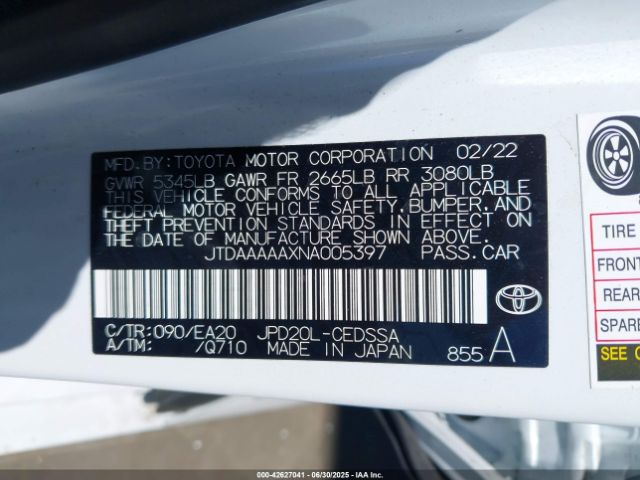 2022 TOYOTA MIRAI JTDAAAAAXNA005397 Photo 8