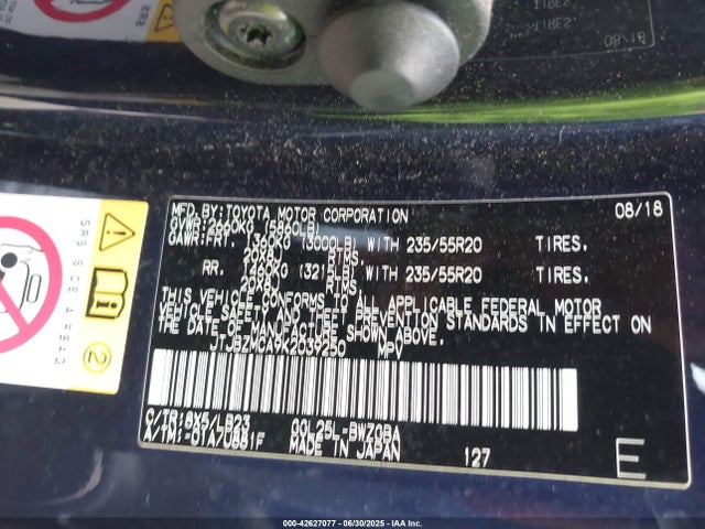 JTJBZMCA9K2039250 Lexus 2gr-fks