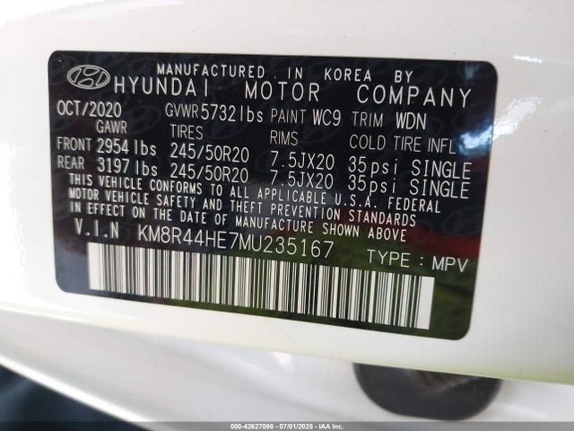 KM8R44HE7MU235167 Hyundai gdi lambda ii