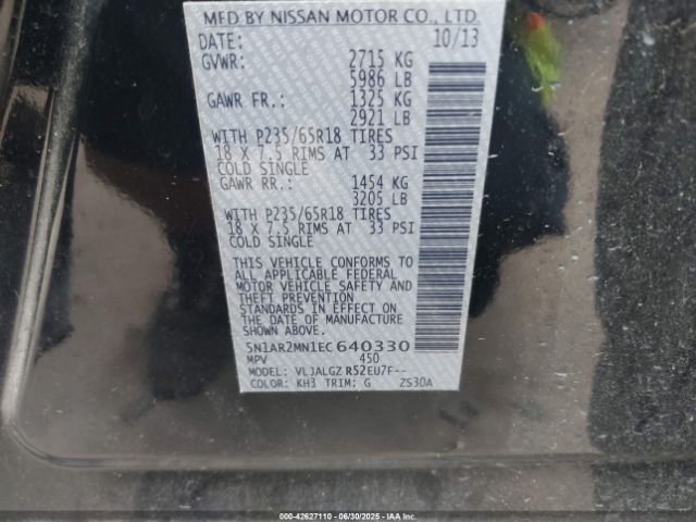 5N1AR2MN1EC640330 Nissan 2014