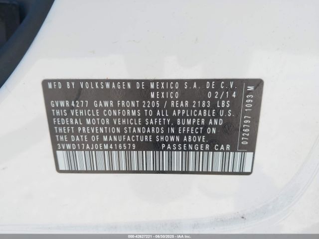 3VWD17AJ0EM416579 Volkswagen 2014