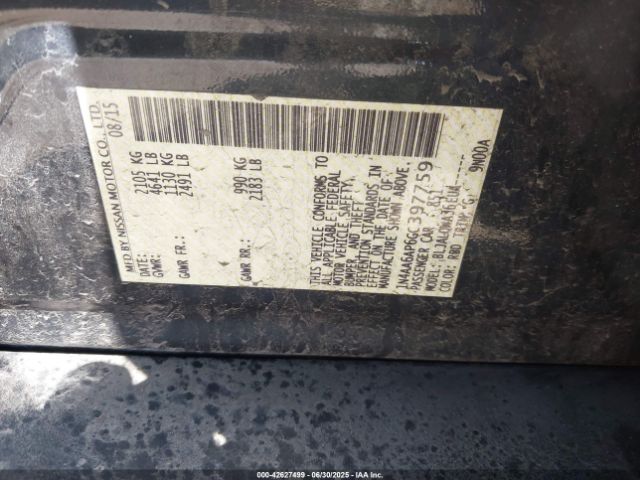 2016 NISSAN MAXIMA 1N4AA6AP6GC397759 Photo 8