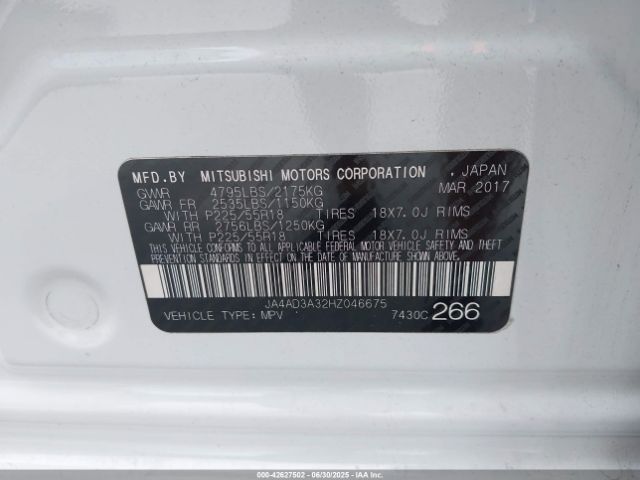 2017 MITSUBISHI OUTLANDER JA4AD3A32HZ046675 Photo 8