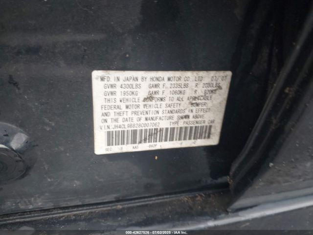 2008 ACURA TSX JH4CL96828C007062 Photo 8