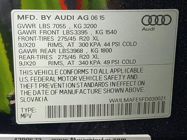 WA1LMAFE5FD030021 Audi 3.0t Tdi
