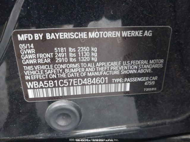 2014 BMW 535I WBA5B1C57ED484601 Photo 8