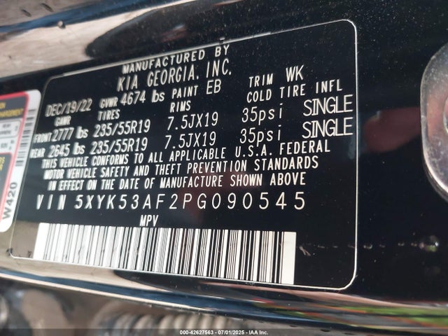 KIA gdi theta iii 2023 5XYK53AF2PG090545 Image 9