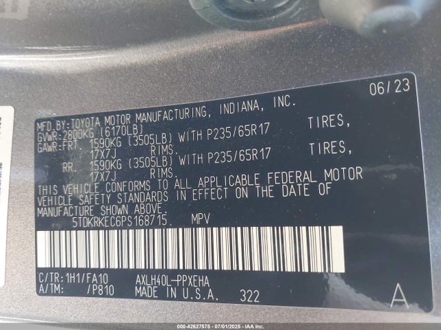 5TDKRKEC6PS168715 Toyota a25a-fxs, 5nm