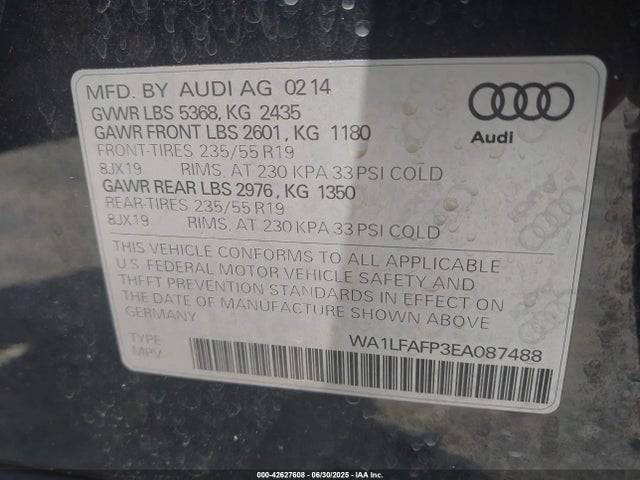 2014 AUDI Q5 WA1LFAFP3EA087488 Photo 8