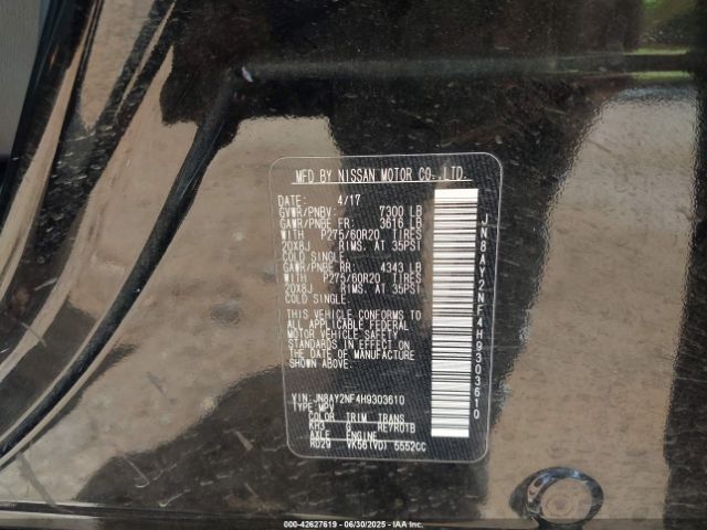 2017 NISSAN ARMADA JN8AY2NF4H9303610 Photo 8