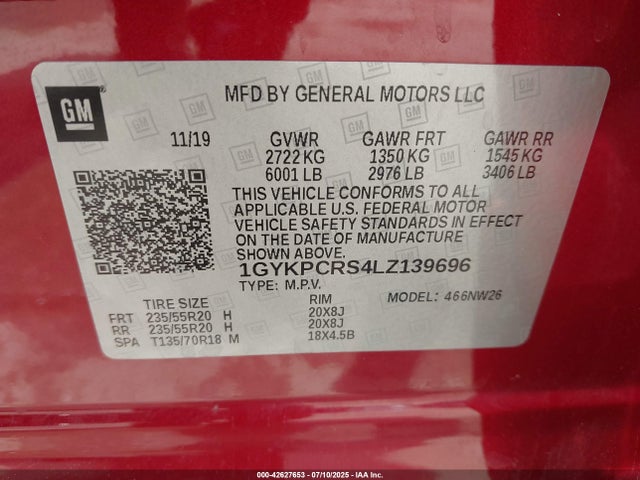 2020 CADILLAC XT6 1GYKPCRS4LZ139696 Photo 8