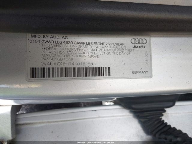 2004 AUDI A4 WAUAC48H74K018158 Photo 8