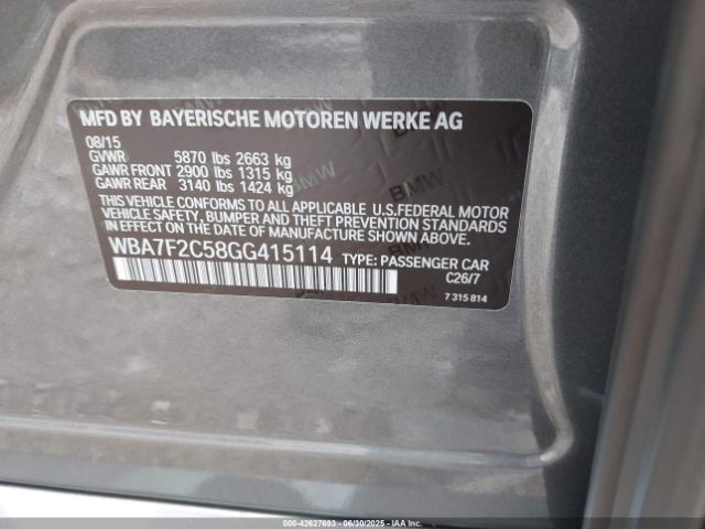 2016 BMW 750I WBA7F2C58GG415114 Photo 8