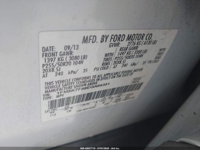1FM5K7F89EGA69351 Ford 2014