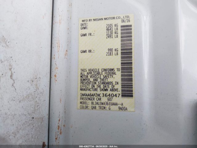 2017 NISSAN MAXIMA 1N4AA6AP2HC364047 Photo 8