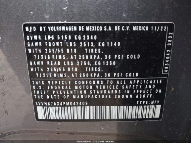2023 VOLKSWAGEN TIGUAN 3VVNB7AX4PM042409 Photo 8