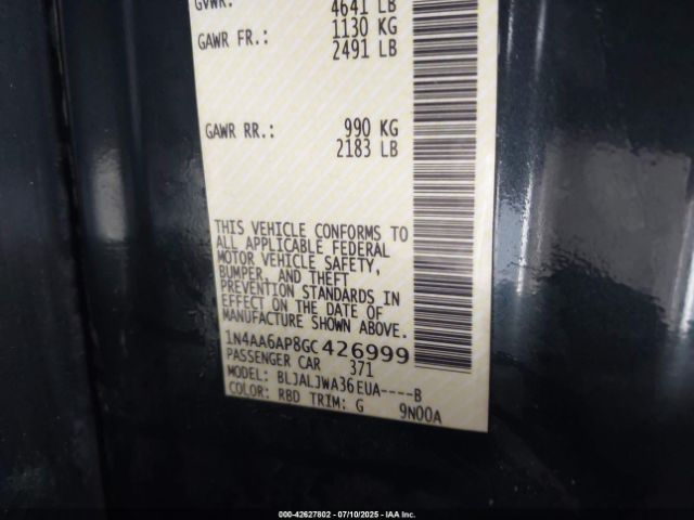 2016 NISSAN MAXIMA 1N4AA6AP8GC426999 Photo 8
