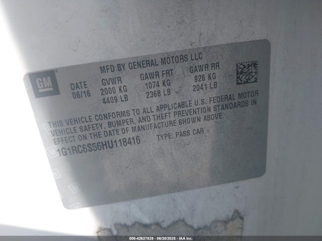 1G1RC6S56HU118416 Chevrolet l3a - di: direct injectio, vvt: variable valve timing, hybrid, gen 1