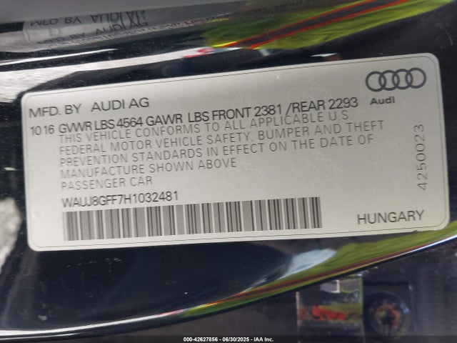 Audi 2017 2017 WAUJ8GFF7H1032481 Image 9