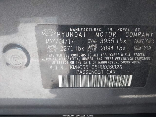 2017 HYUNDAI IONIQ HYBRID KMHC65LC5HU039326 Photo 8