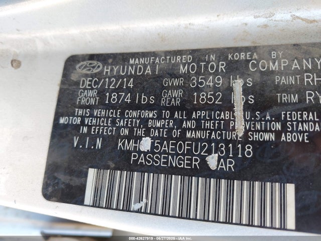 KMHCT5AE0FU213118 Hyundai dohc gdi gamma