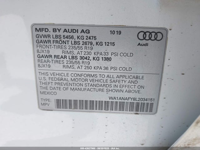 WA1ANAFY8L2034151 Audi Q5